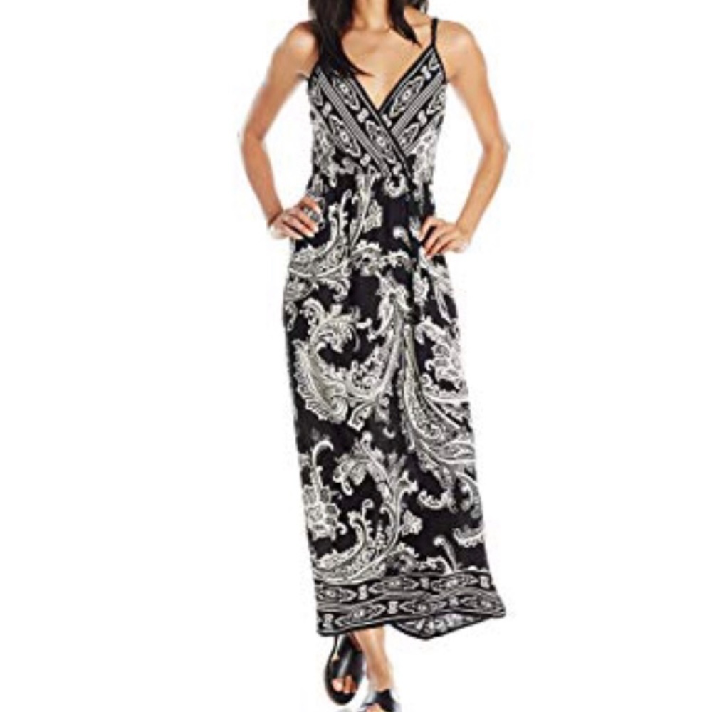 Black Patterned Maxi Dress